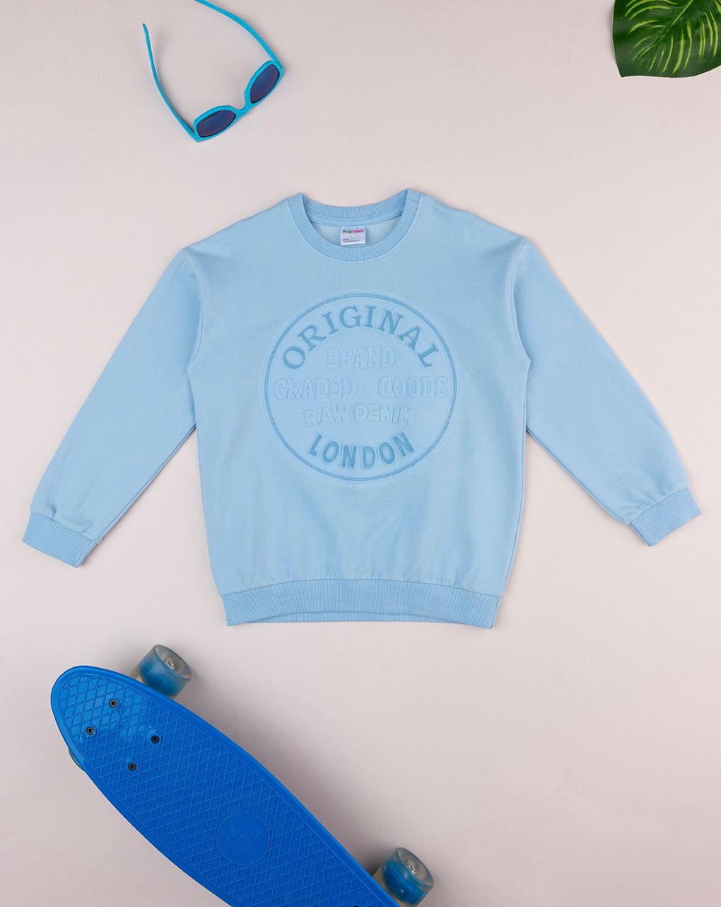 παιδική μπλούζα φούτερ γαλάζια indigo για αγόρι - Prénatal