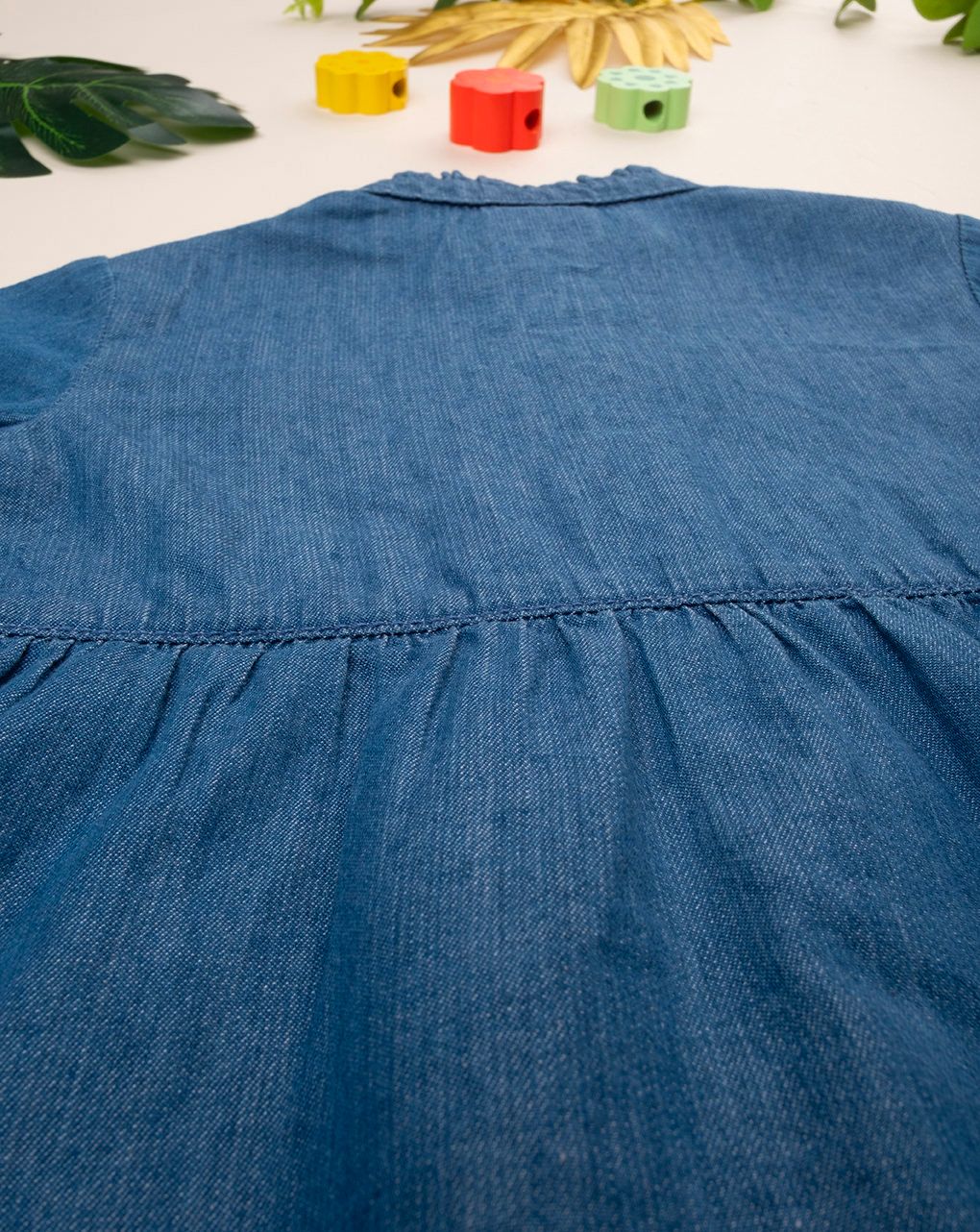 βρεφικό τζιν πουκάμισο μπλε με καρδούλες για κορίτσι - Prénatal