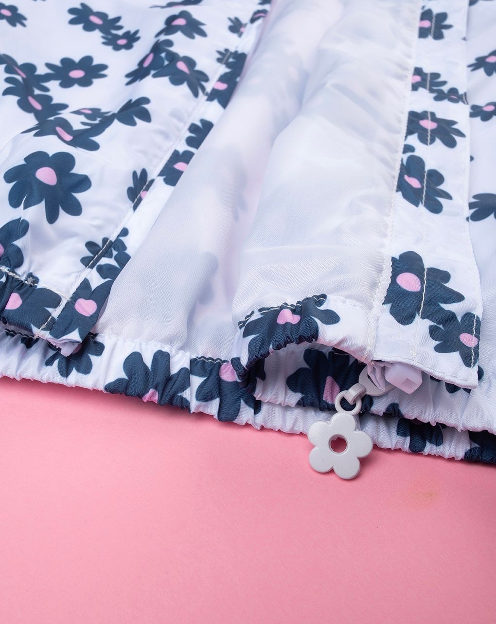 βρεφικό αντιανεμικό μπουφάν λευκό φλοράλ για κορίτσι - Prénatal