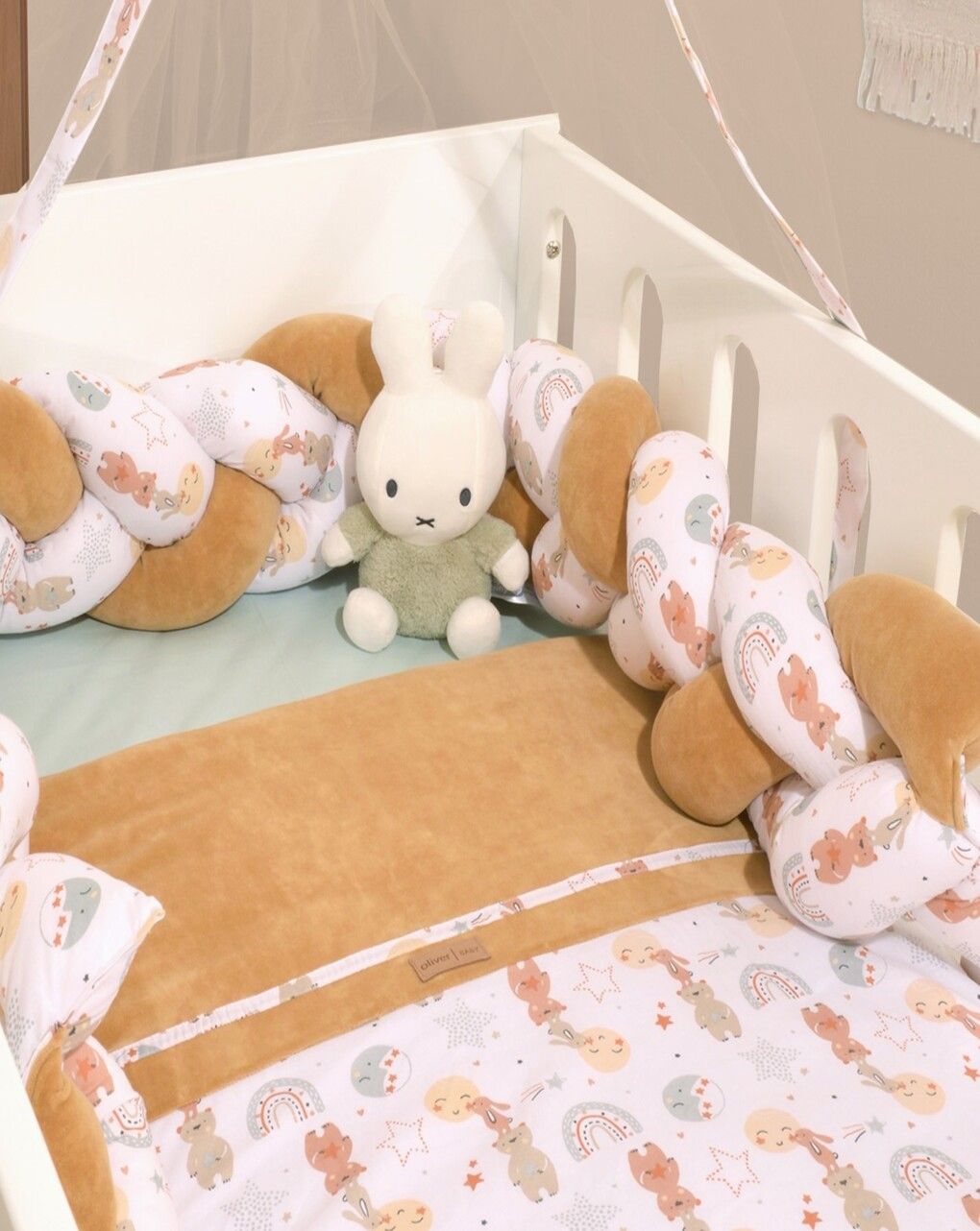 Baby oliver πάντα πλεξούδα εμπριμέ/βελουτέ καμηλό 46-6713/410 - BABY OLIVER