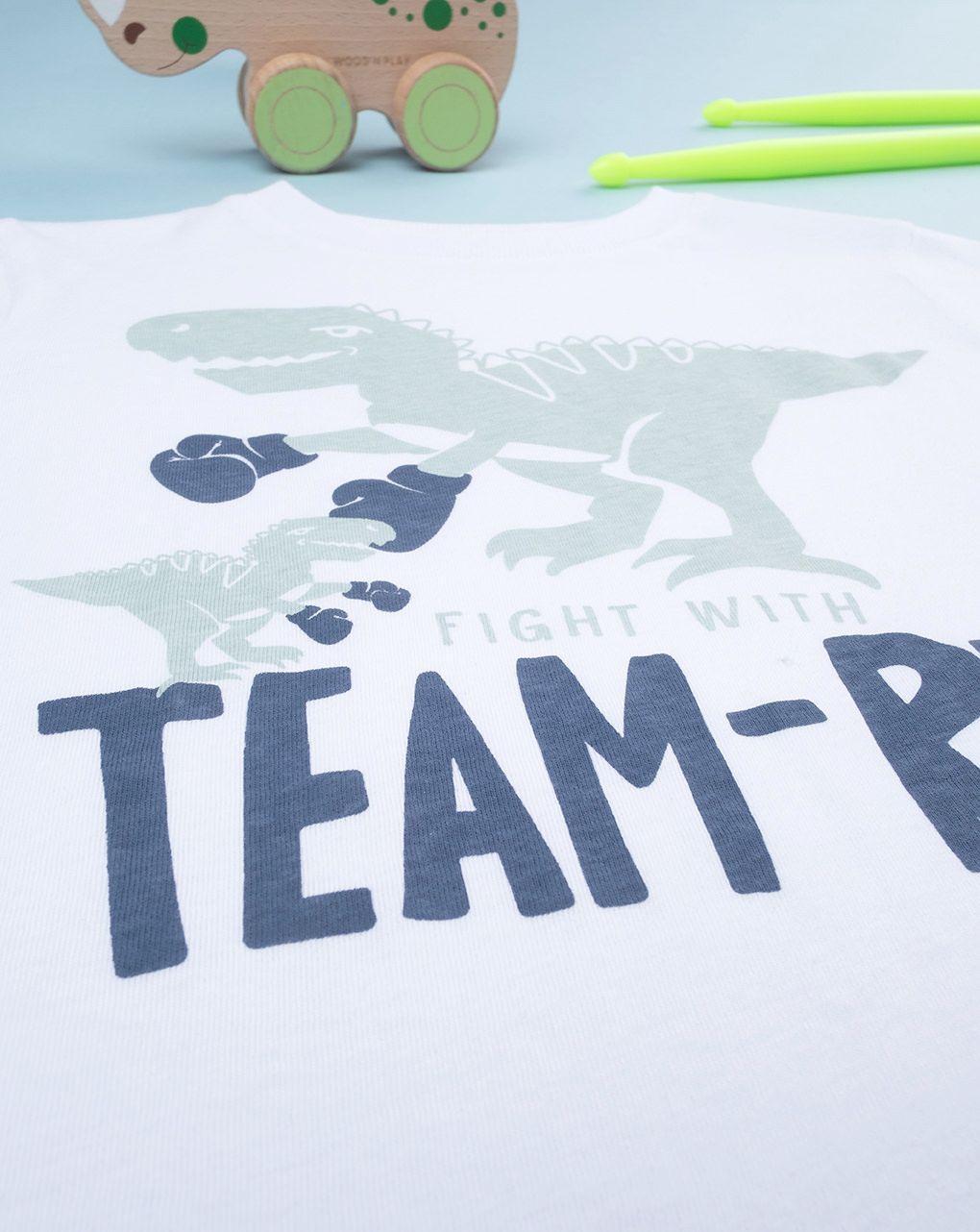 παιδική μπλούζα λευκή team-rex για αγόρι - Prénatal