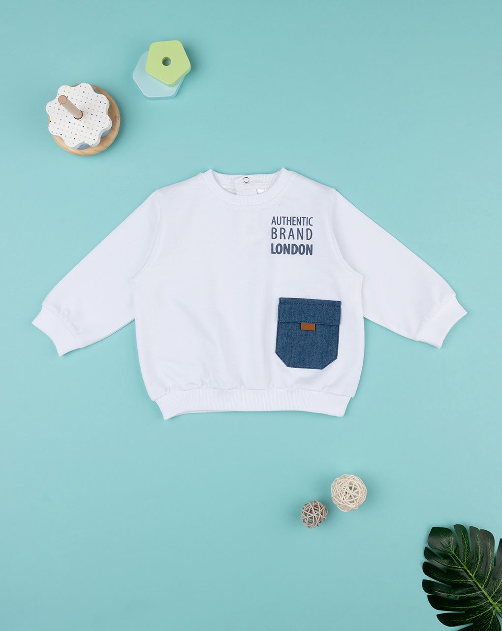 βρεφική μπλούζα λευκή indigo για αγόρι - Prénatal