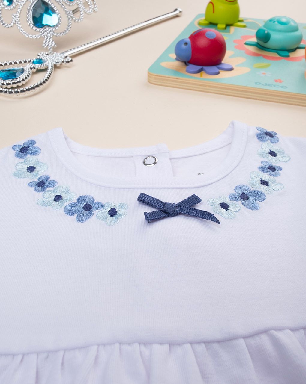 βρεφική μπλούζα λευκή indigo για κορίτσι - Prénatal