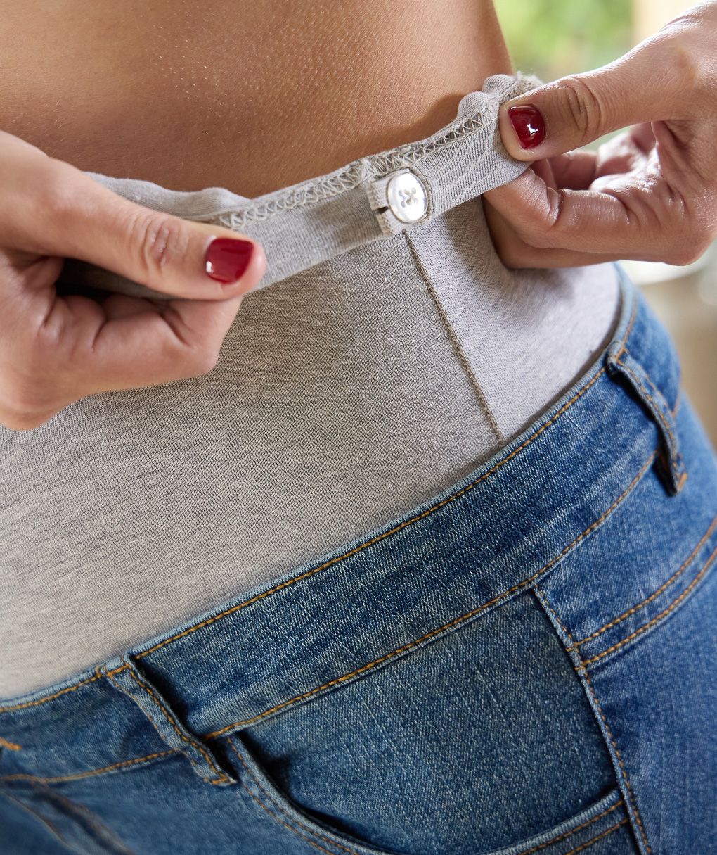 γυναικείο τζιν παντελόνι εγκυμοσύνης μπλε με ανοίγματα - Prénatal