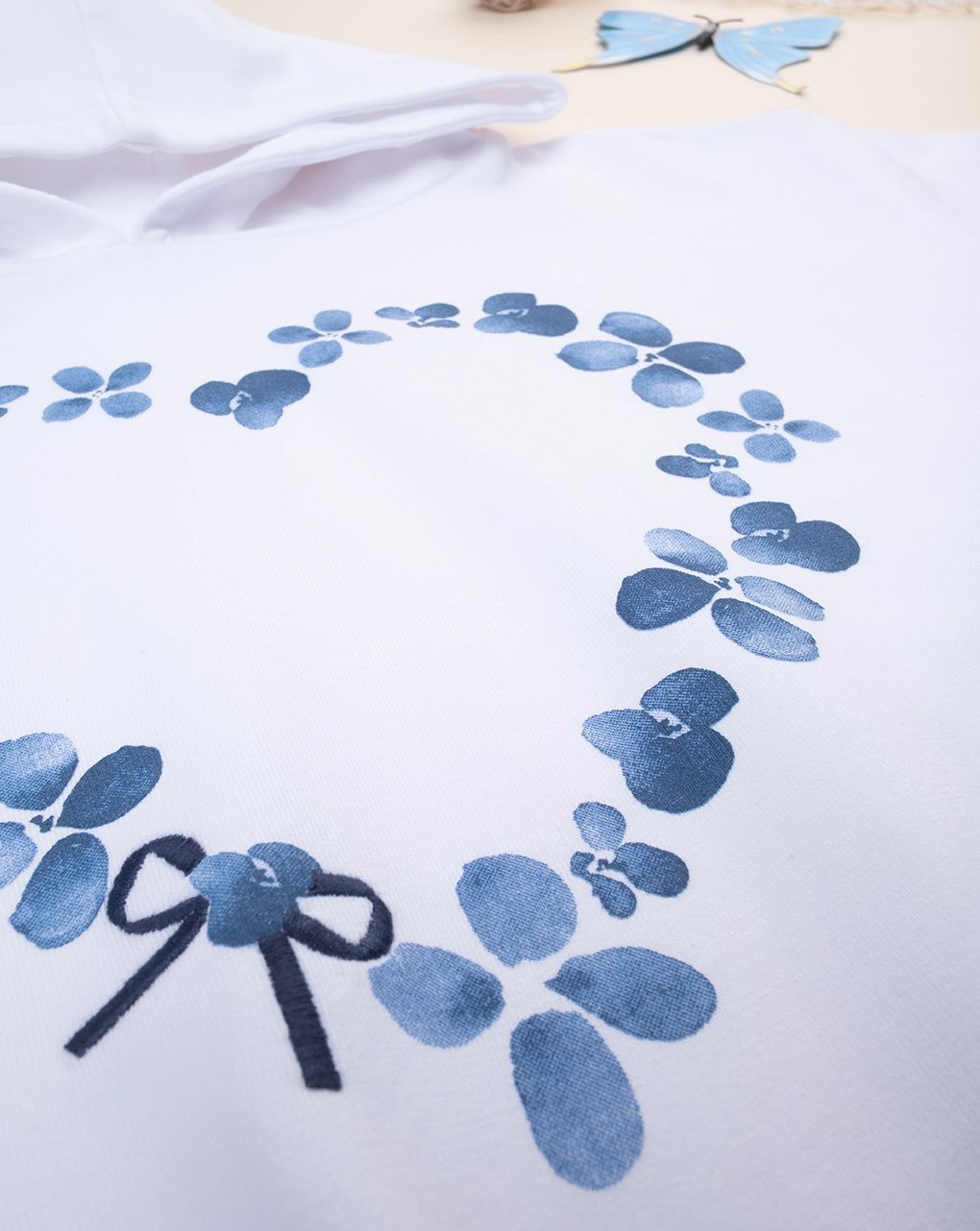 παιδική μπλούζα φούτερ λευκή indigo για κορίτσι - Prénatal