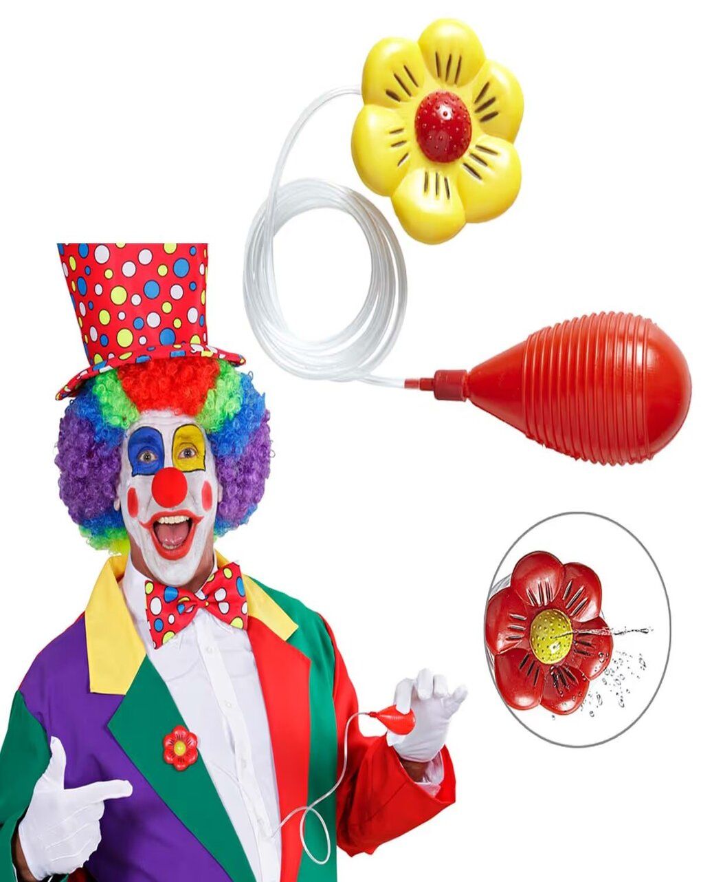 τσα-φαλ αποκριάτικο αξεσουάρ λουλούδι κλόουν πετάει νερό α15326 - TSA-FAL