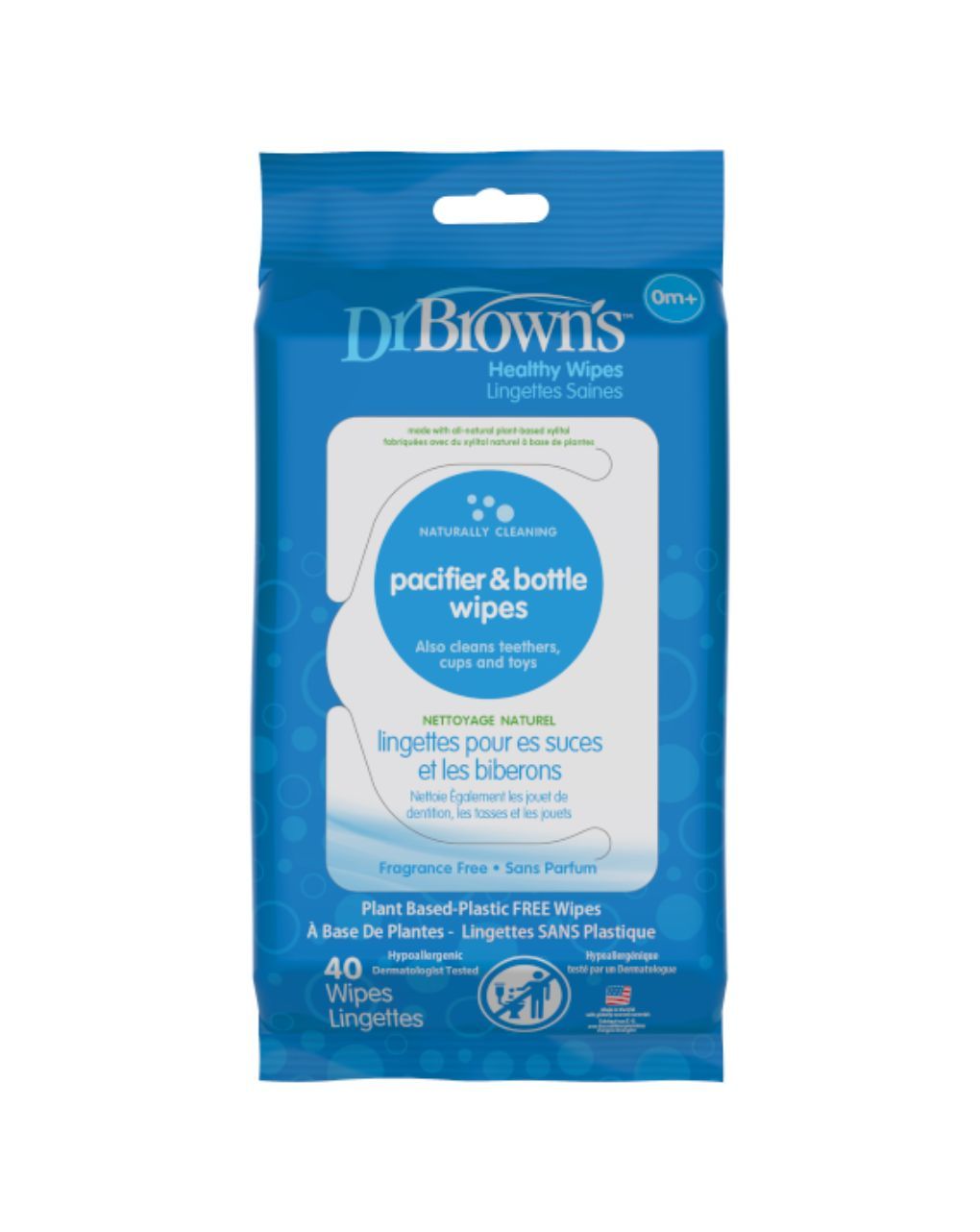 Dr. brown's μαντηλάκια καθαρισμού πιπίλας και θηλών 40τμχ 112.70.1hc.392