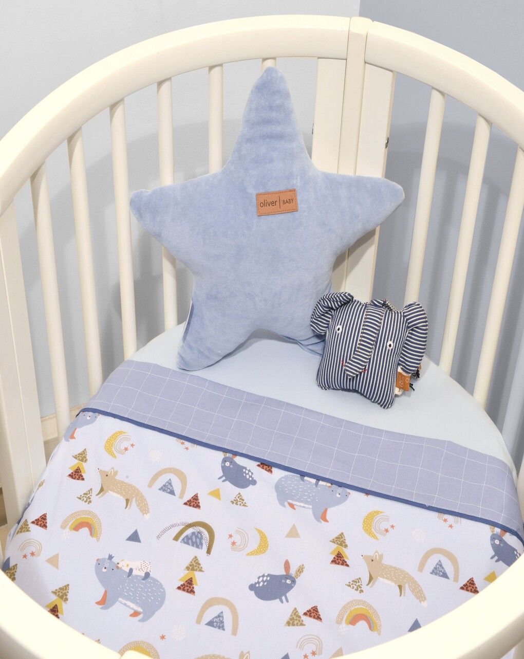 Baby oliver σετ σεντόνια λίκνου γαλάζιο 46-6704/411 - Baby Oliver