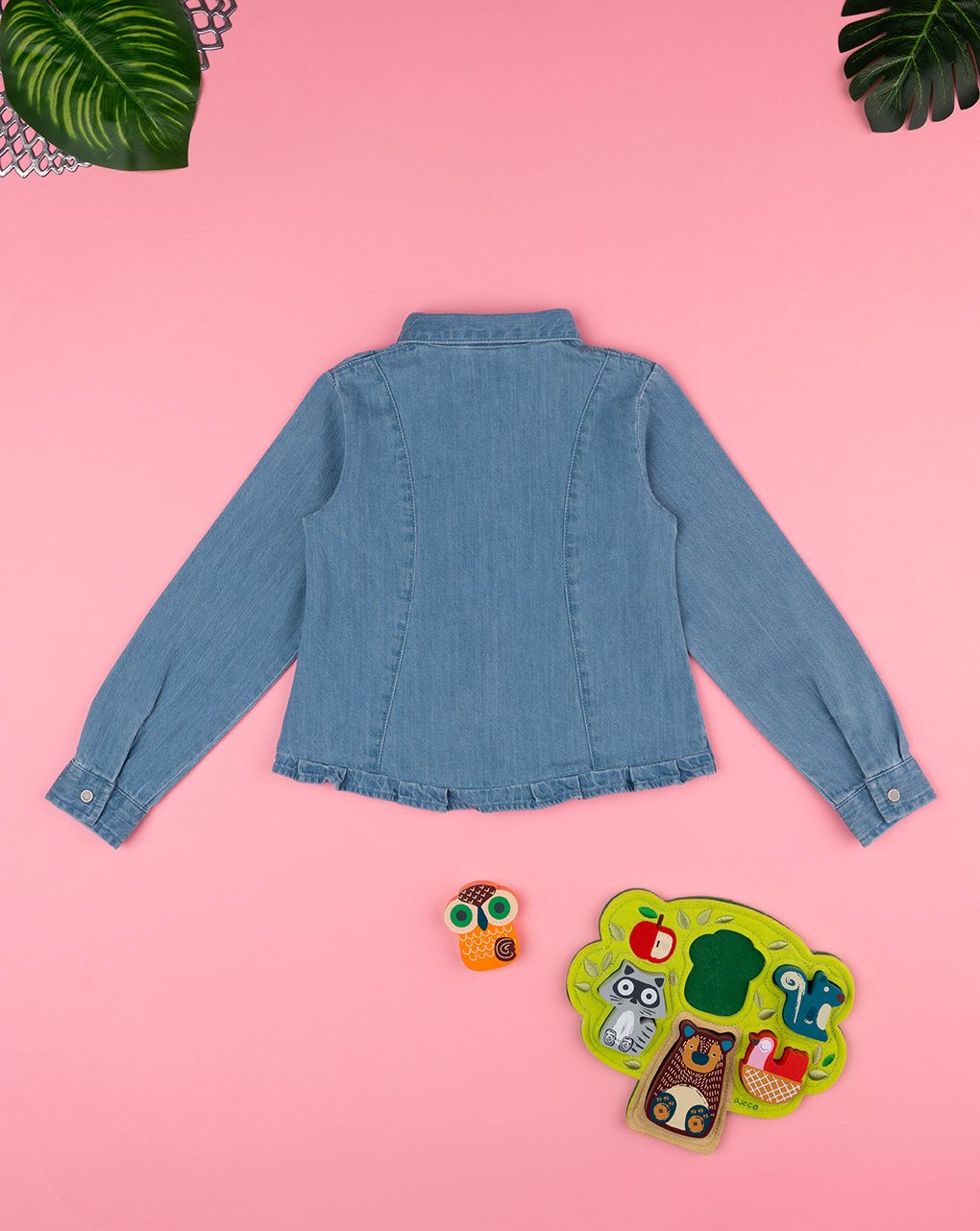 παιδικό τζιν πουκάμισο μπλε για κορίτσι - Prénatal