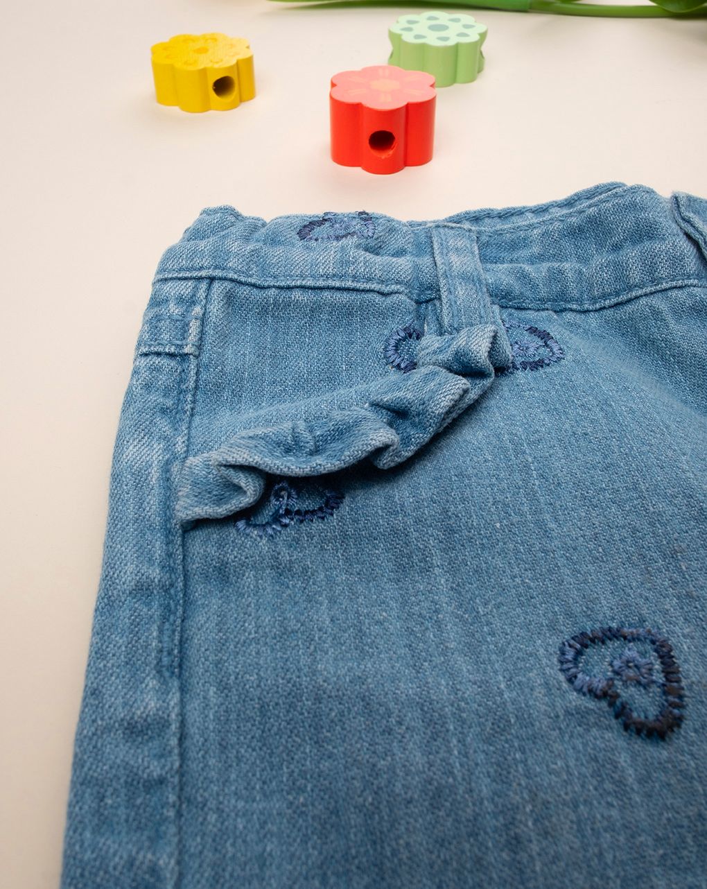 βρεφικό τζιν παντελόνι μπλε με καρδούλες για κορίτσι - Prénatal