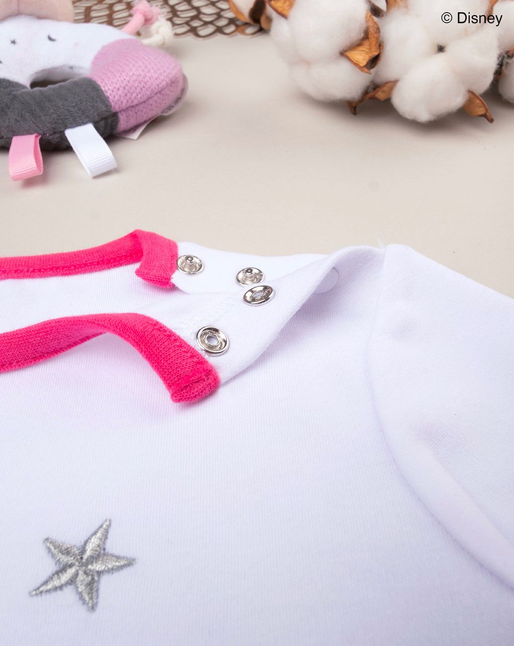 βρεφική πιτζάμα λευκή/φούξια με τη minnie για κορίτσι - Prénatal