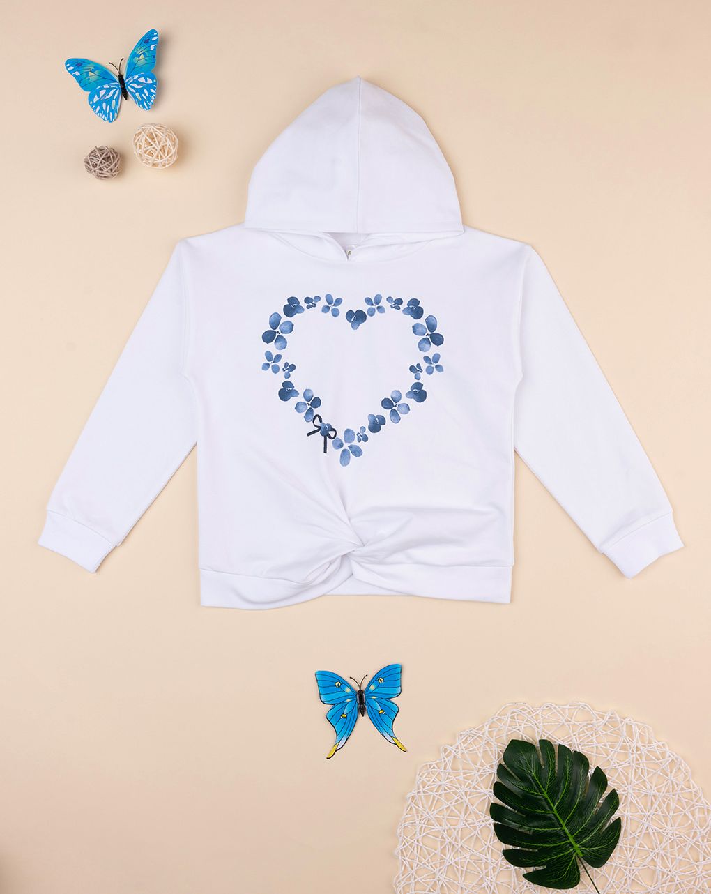 παιδική μπλούζα φούτερ λευκή indigo για κορίτσι - Prénatal