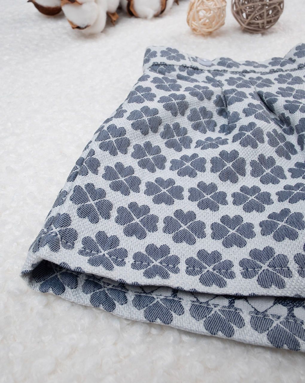 βρεφικό σορτσάκι φλοράλ μπλε/λευκό elegant για κορίτσι - Prénatal