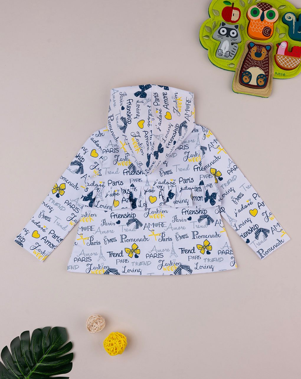 βρεφική ζακέτα λευκή paris για κορίτσι - Prénatal