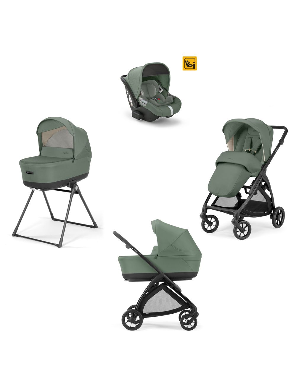 Inglesina electa system quattro darwin murray green με σκελετό total black - Inglesina