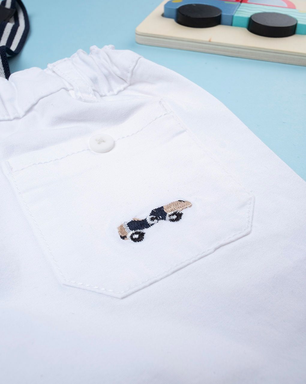 βρεφικό παντελόνι twill λευκό elegant για αγόρι - Prénatal