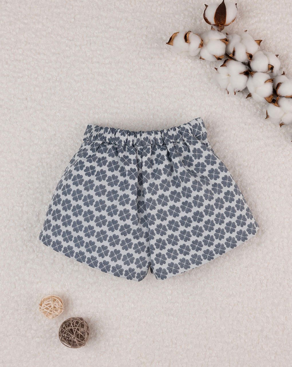 βρεφικό σορτσάκι φλοράλ μπλε/λευκό elegant για κορίτσι - Prénatal