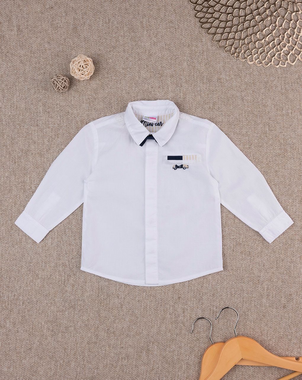 βρεφικό πουκάμισο λευκό mini car για αγόρι - Prénatal