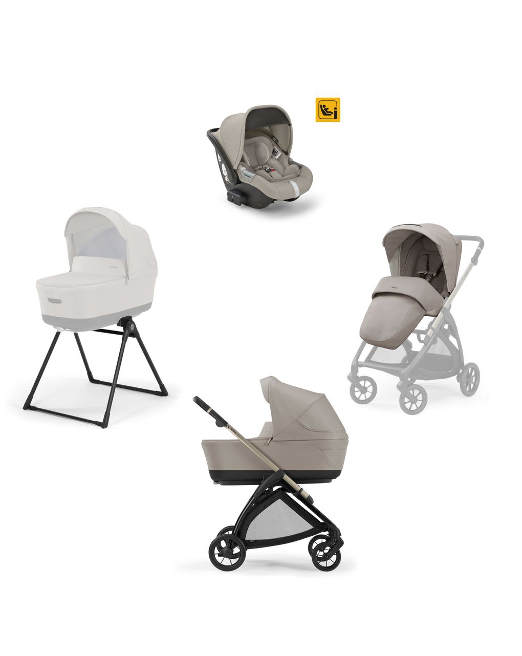 Inglesina electa system quattro darwin battery beige με σκελετό iridio black - Inglesina