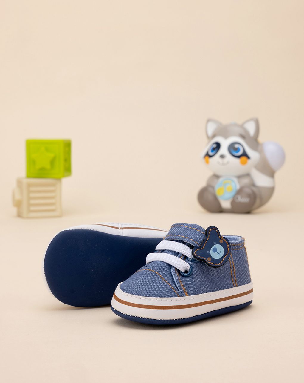 βρεφικά παπούτσια αγκαλιάς τζιν indigo για αγόρι - Prénatal
