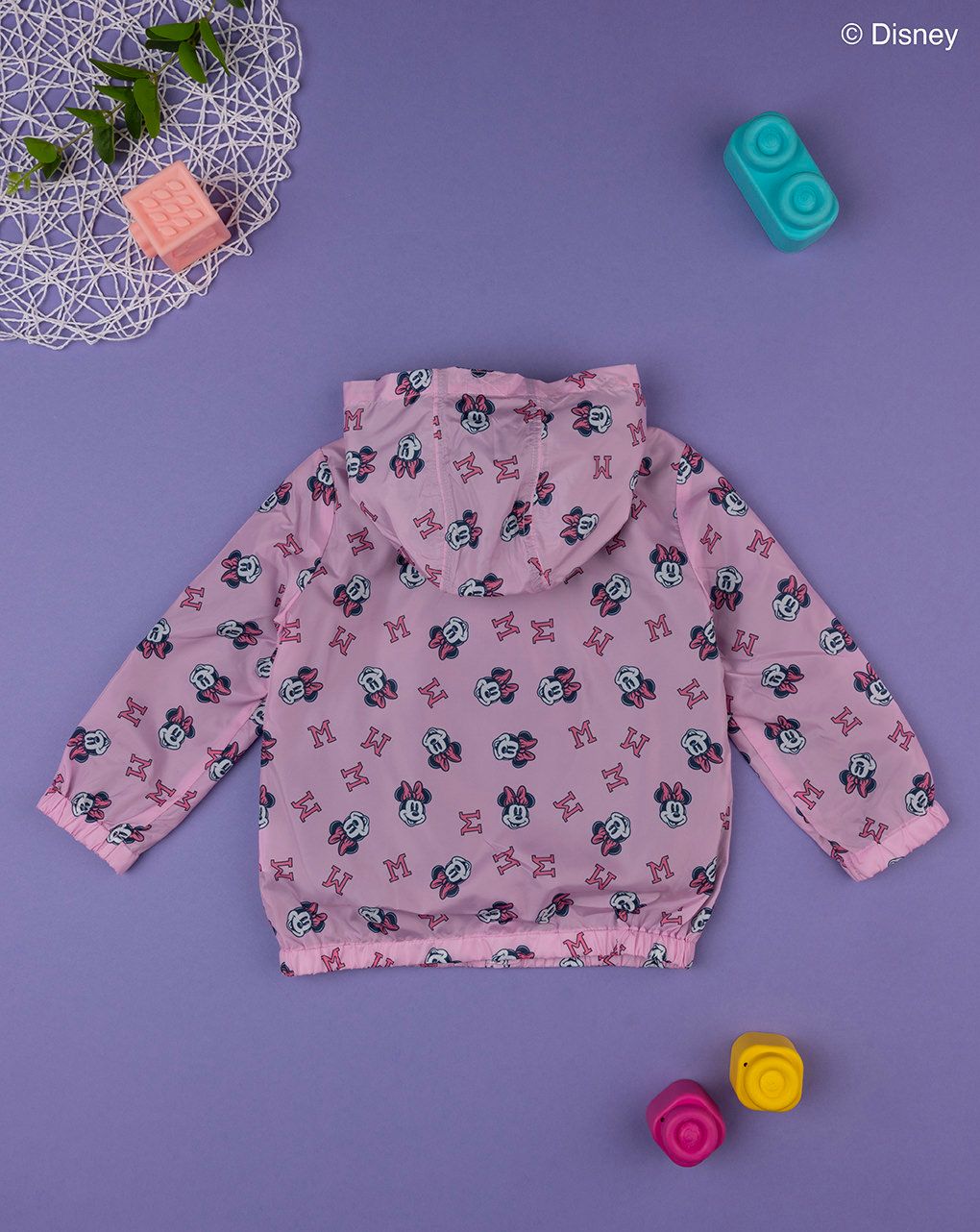 παιδικό αντιανεμικό μπουφάν ροζ με τη minnie για κορίτσι - Prénatal