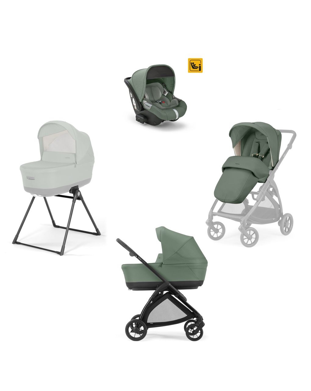 Inglesina electa system quattro darwin murray green με σκελετό total black - Inglesina