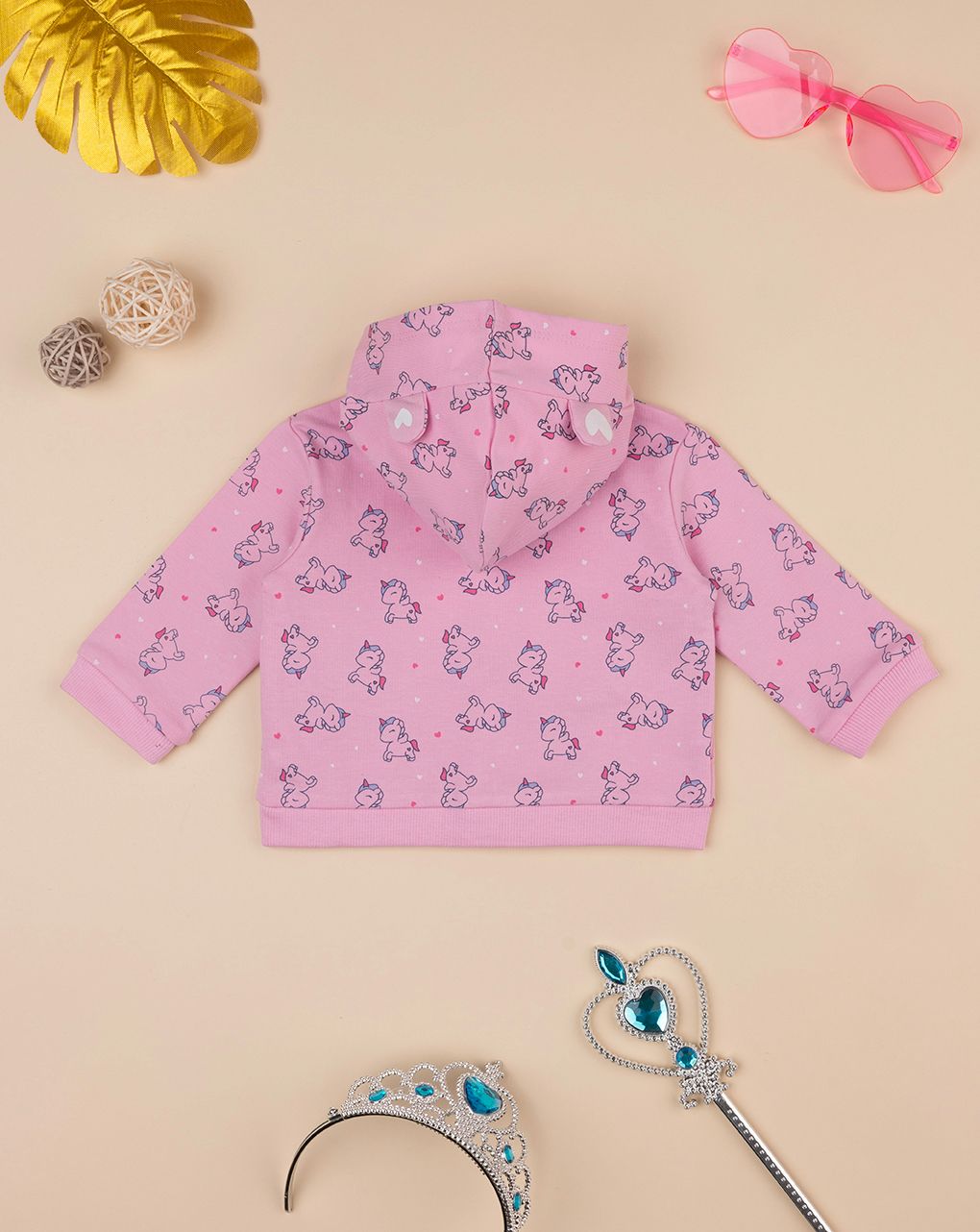 βρεφική ζακέτα ροζ με μονόκερους για κορίτσι - Prénatal