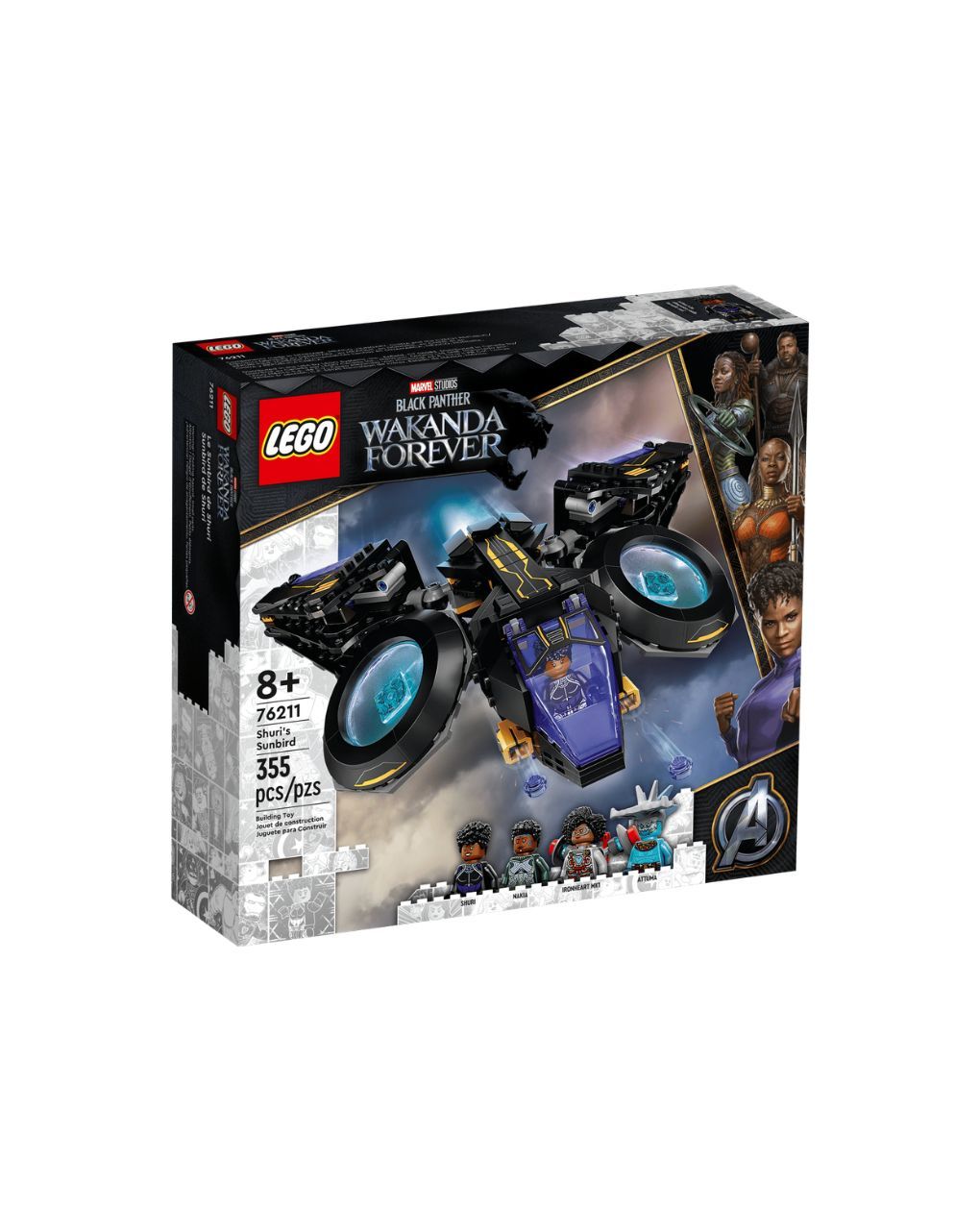 Lego super heroes marvel black panther shuri's sunbird 76211