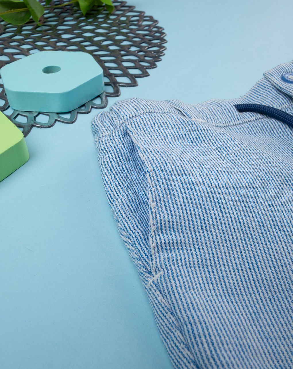 βρεφική βερμούδα ριγέ γαλάζιο/λευκό για αγόρι - Prénatal