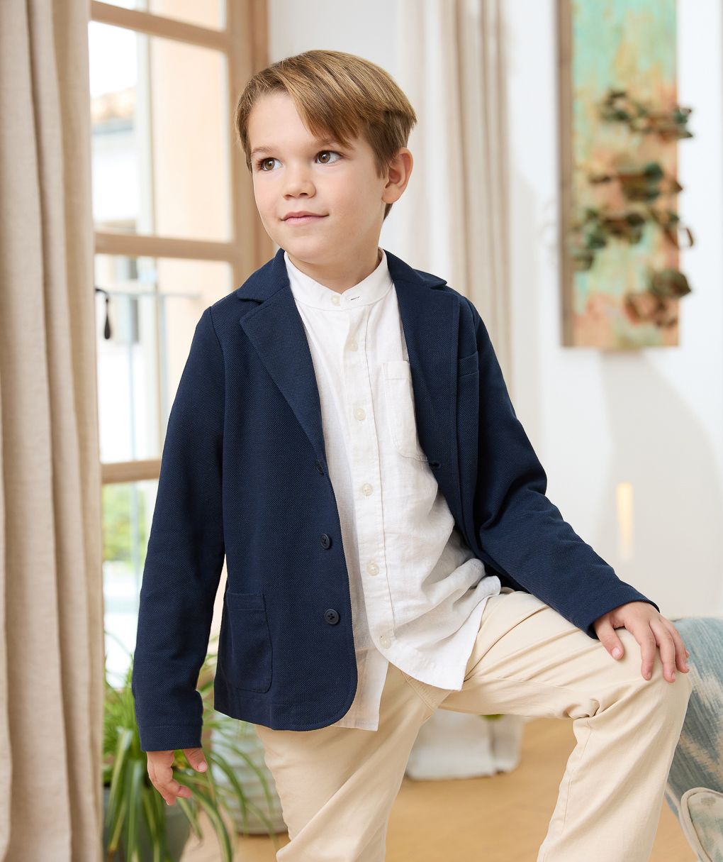 παιδικό παντελόνι twill μπεζ elegant για αγόρι - Prénatal