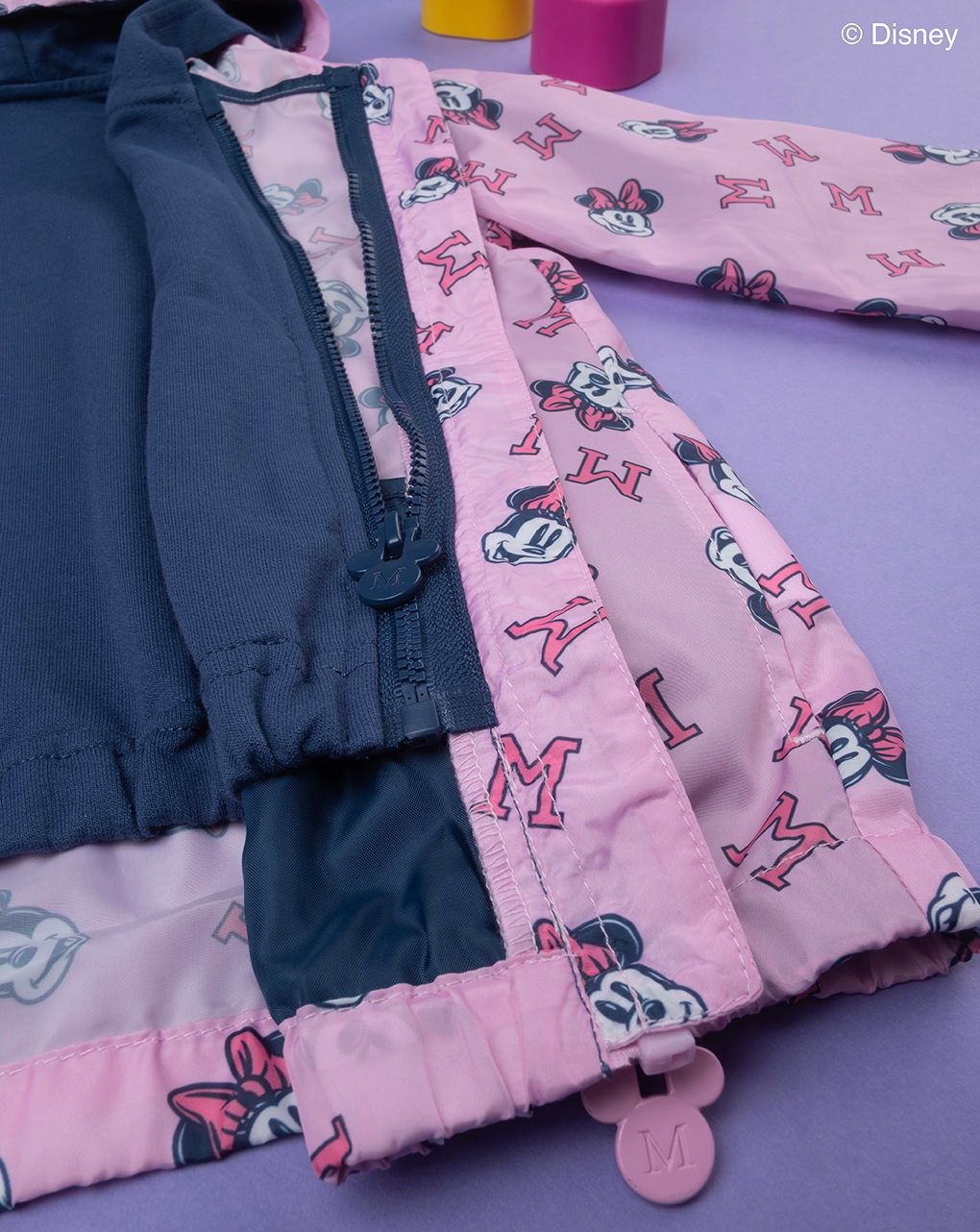 παιδικό αντιανεμικό μπουφάν ροζ με τη minnie για κορίτσι - Prénatal