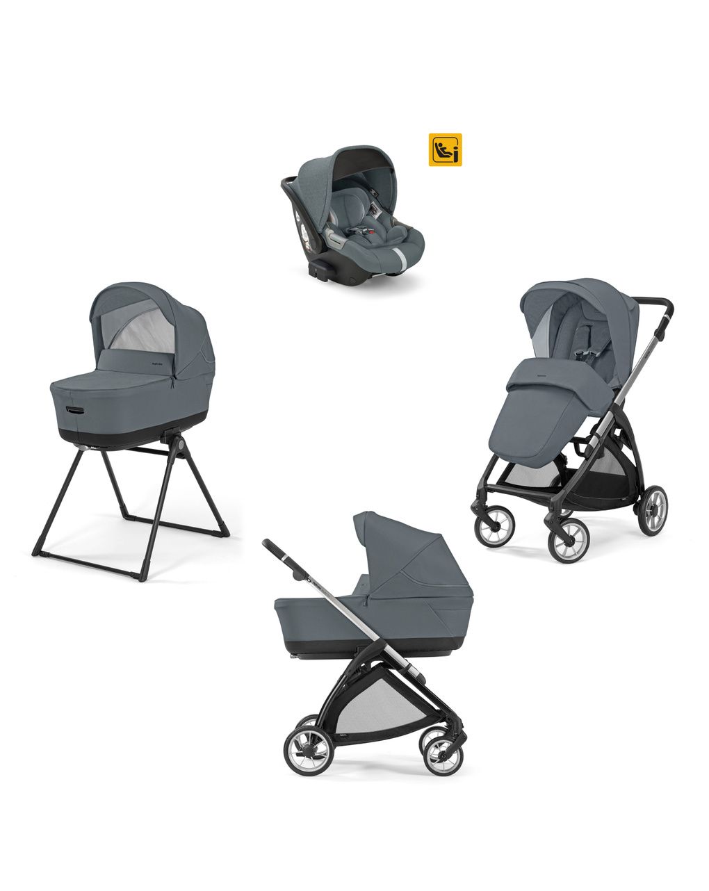 Inglesina electa system quattro darwin colore union grey με σκελετό silver black