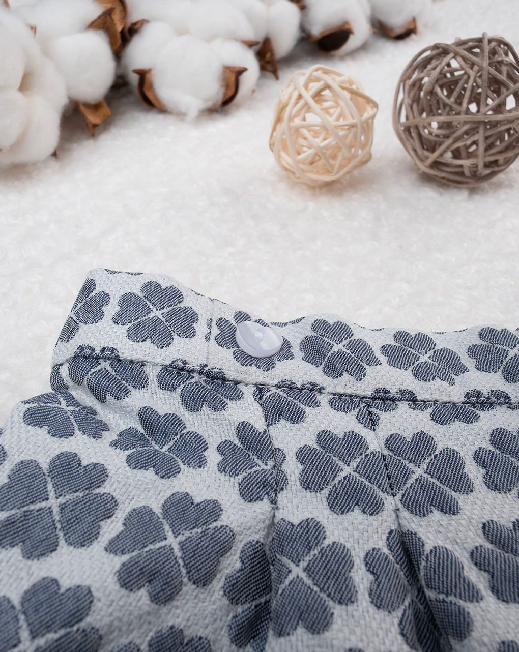 βρεφικό σορτσάκι φλοράλ μπλε/λευκό elegant για κορίτσι - Prénatal