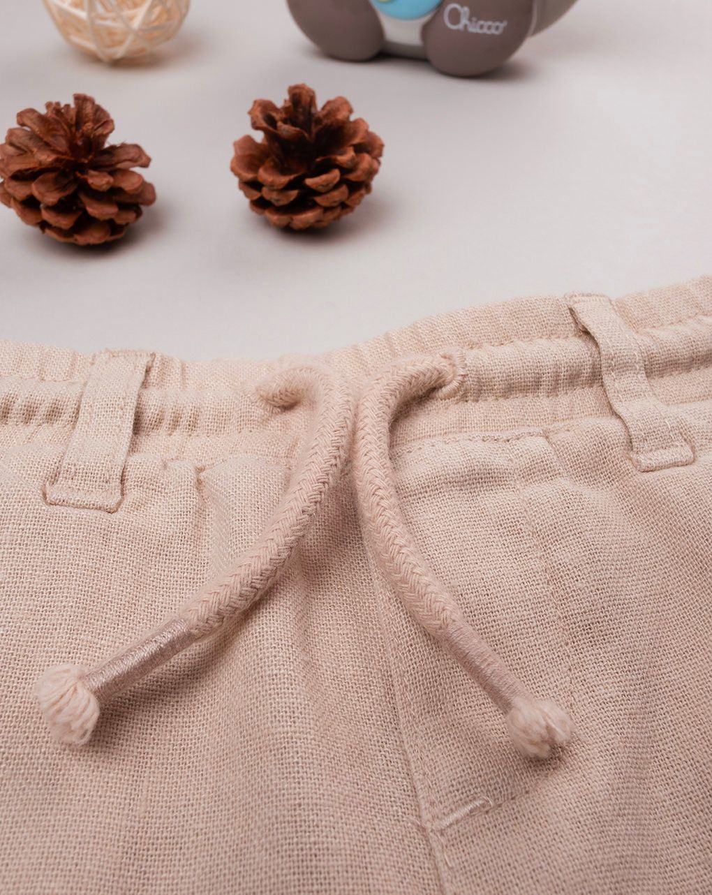 βρεφική βερμούδα λινή μπεζ για αγόρι - Prénatal