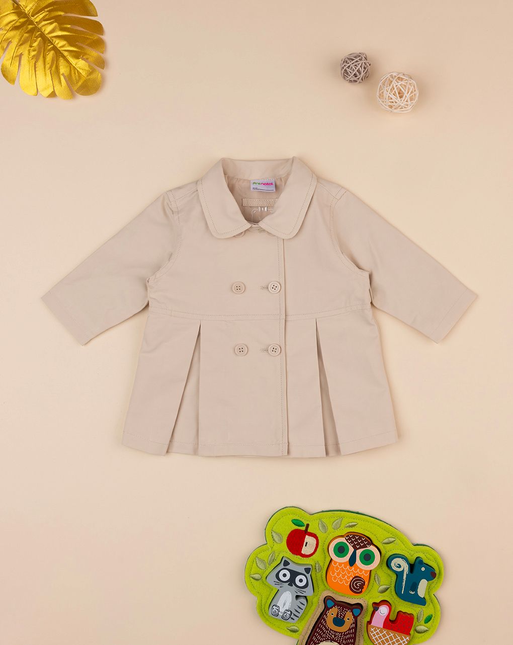 βρεφικό trench coat μπεζ για κορίτσι - Prénatal