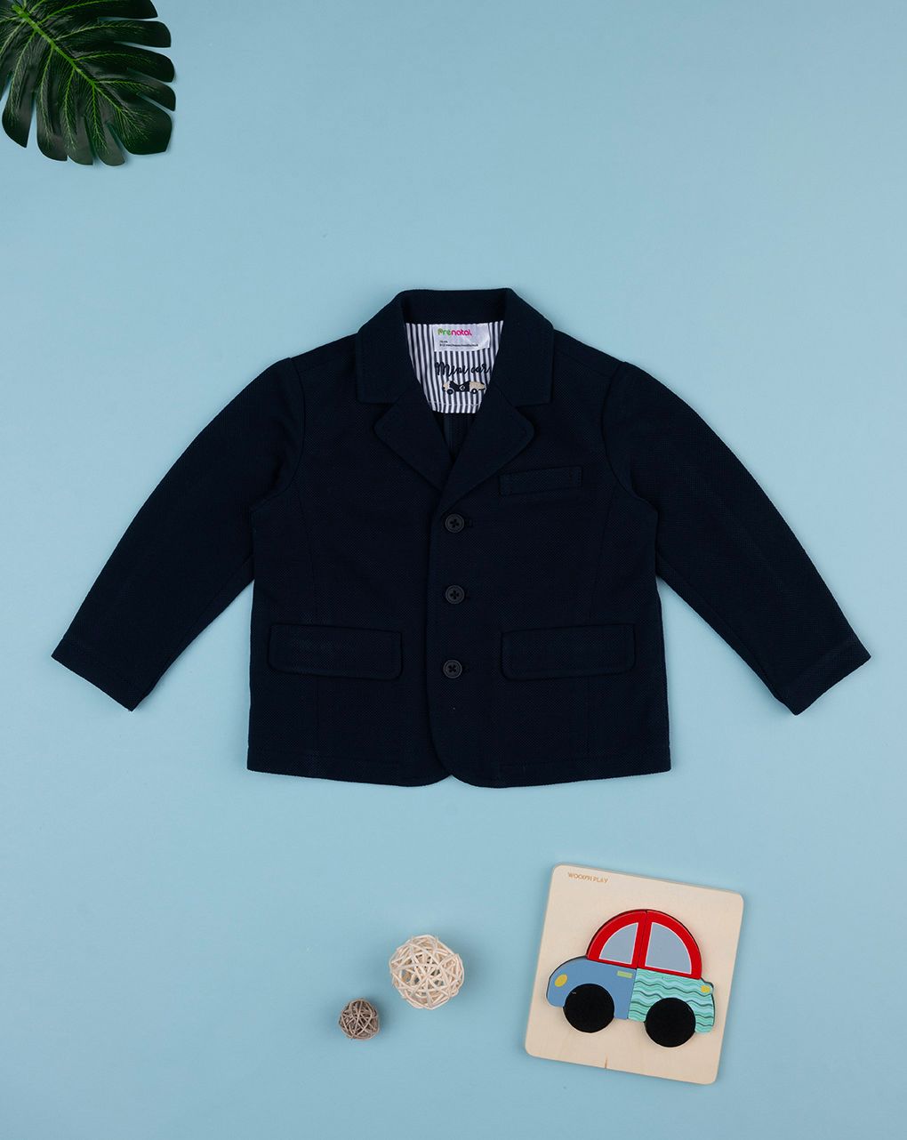 βρεφικό σακάκι πικέ μπλε mini car για αγόρι - Prénatal