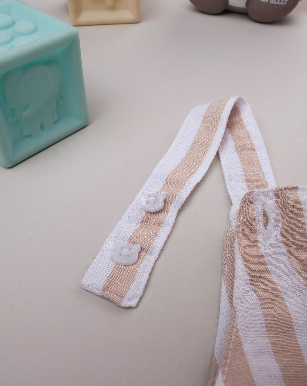 βρεφικό σετ t-shirt και σαλοπέτα λευκό/μπεζ για αγόρι - Prénatal