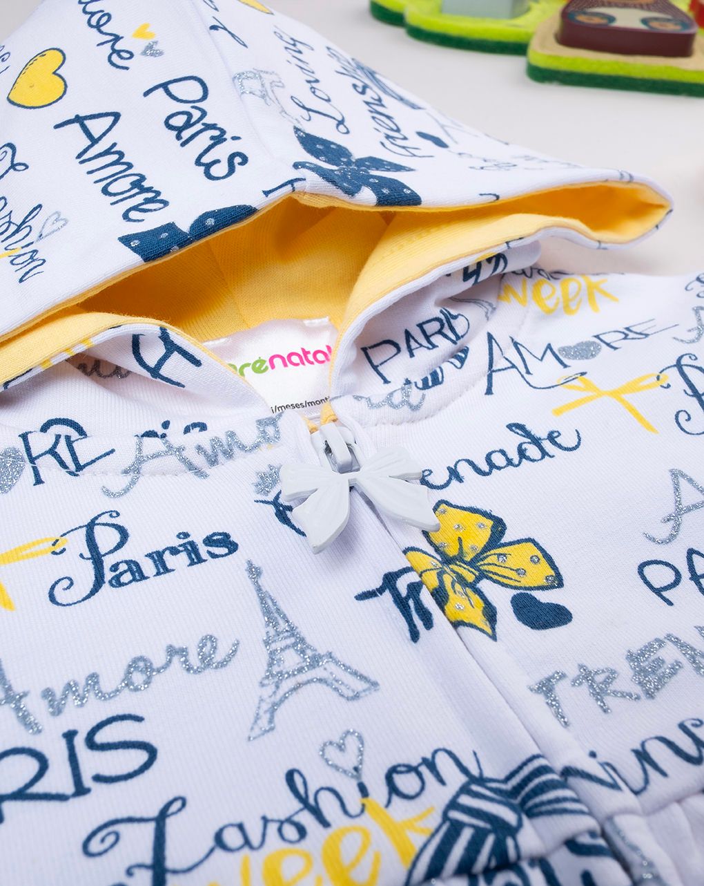 βρεφική ζακέτα λευκή paris για κορίτσι - Prénatal