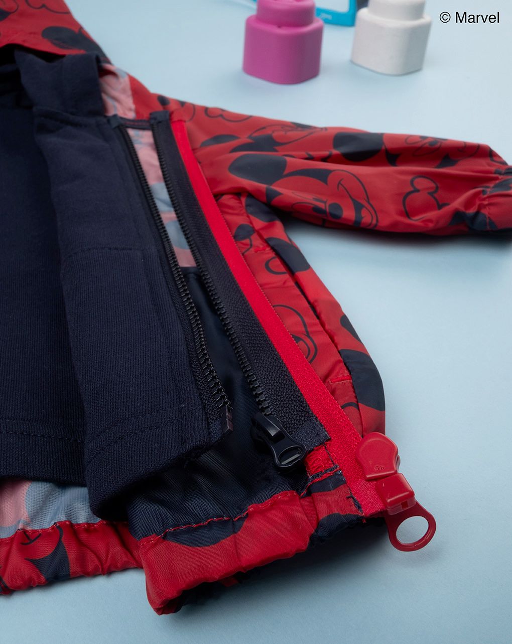 βρεφικό αντιανεμικό μπουφάν κόκκινο με το mickey για αγόρι - Prénatal