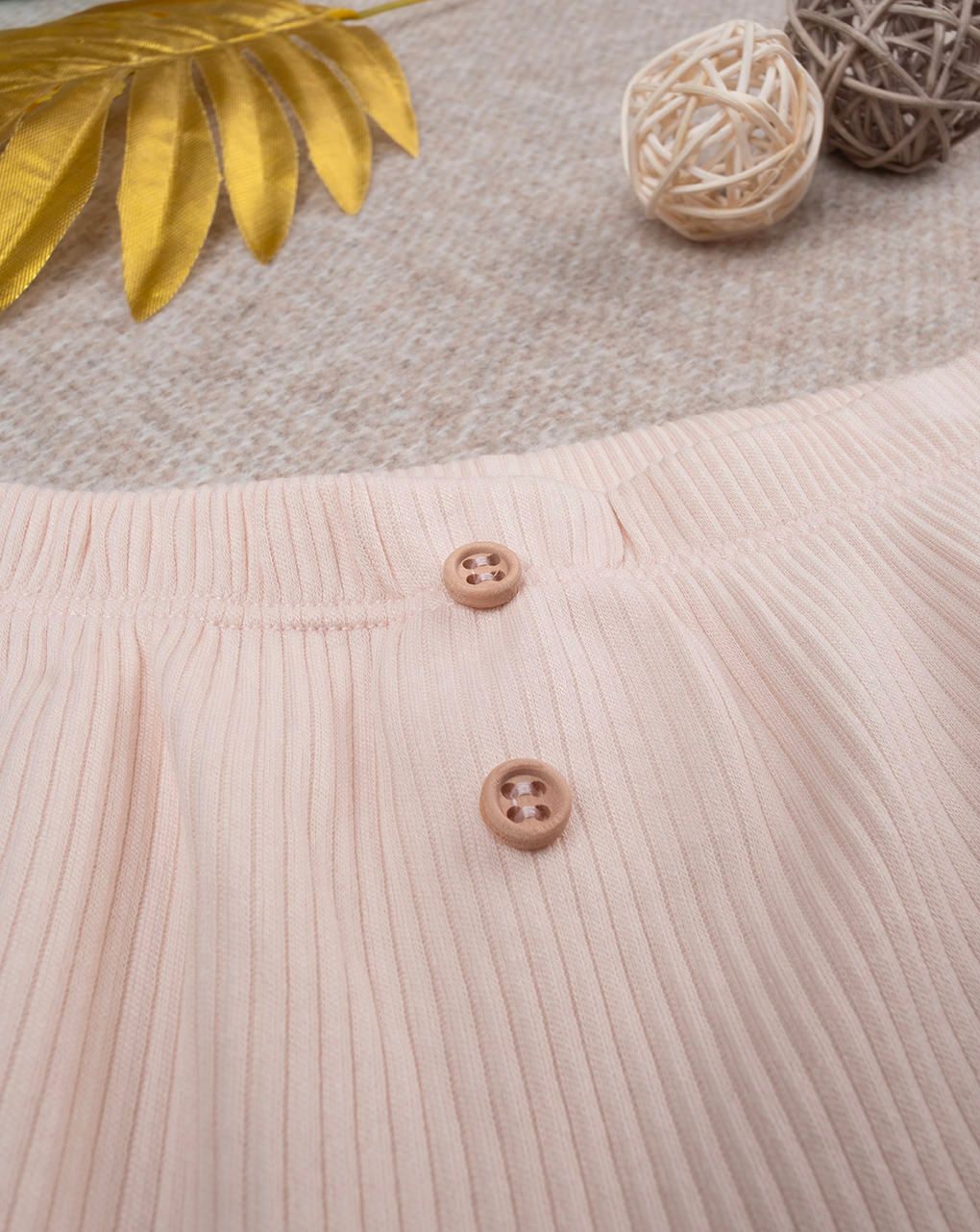 βρεφικό σετ σομόν φλοράλ ριμπ για κορίτσι - Prénatal