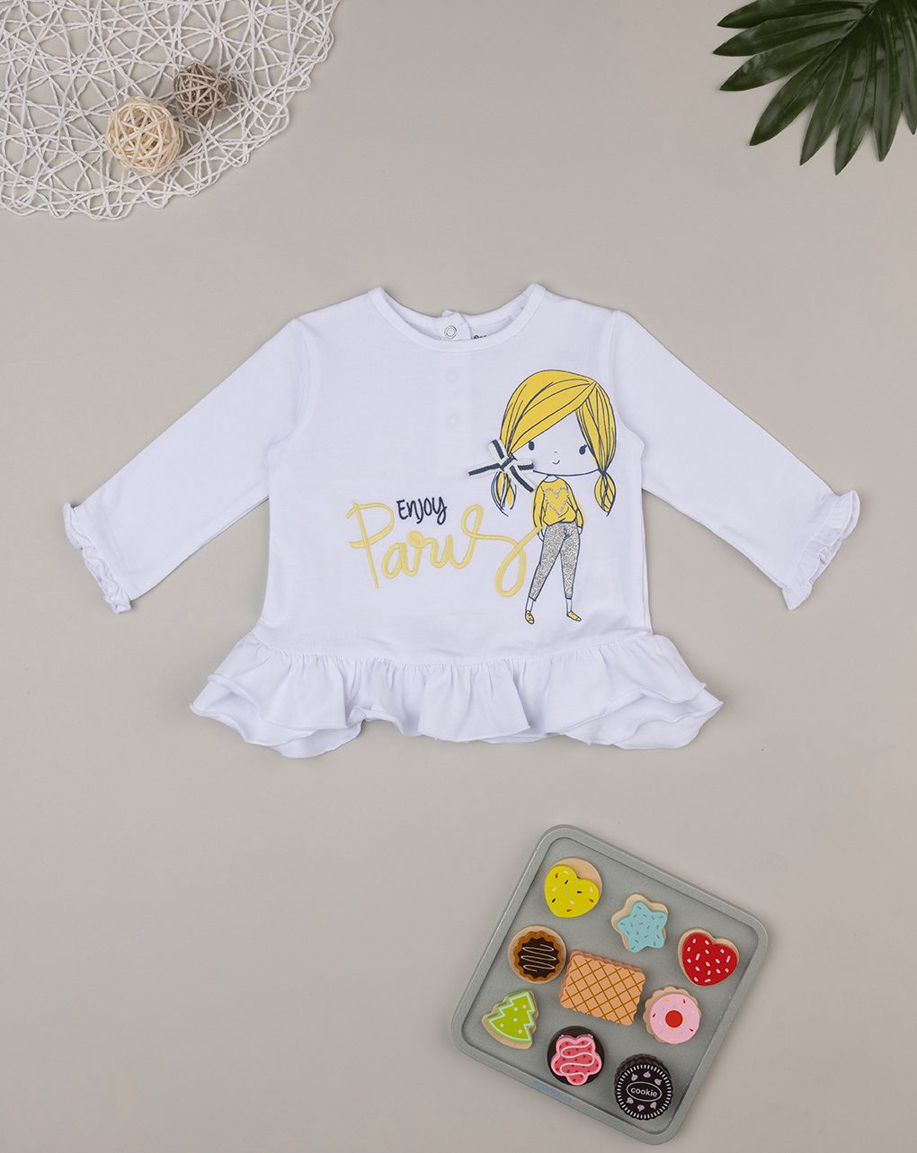βρεφική μπλούζα λευκή paris για κορίτσι - Prénatal