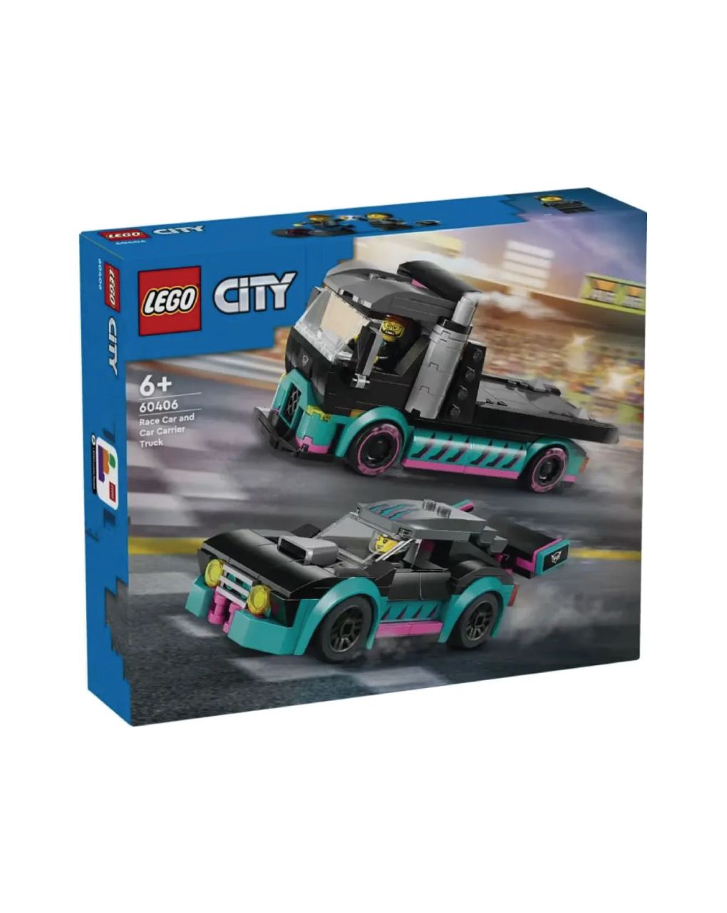 Lego city race car & car carrier truck 60406 - LEGO