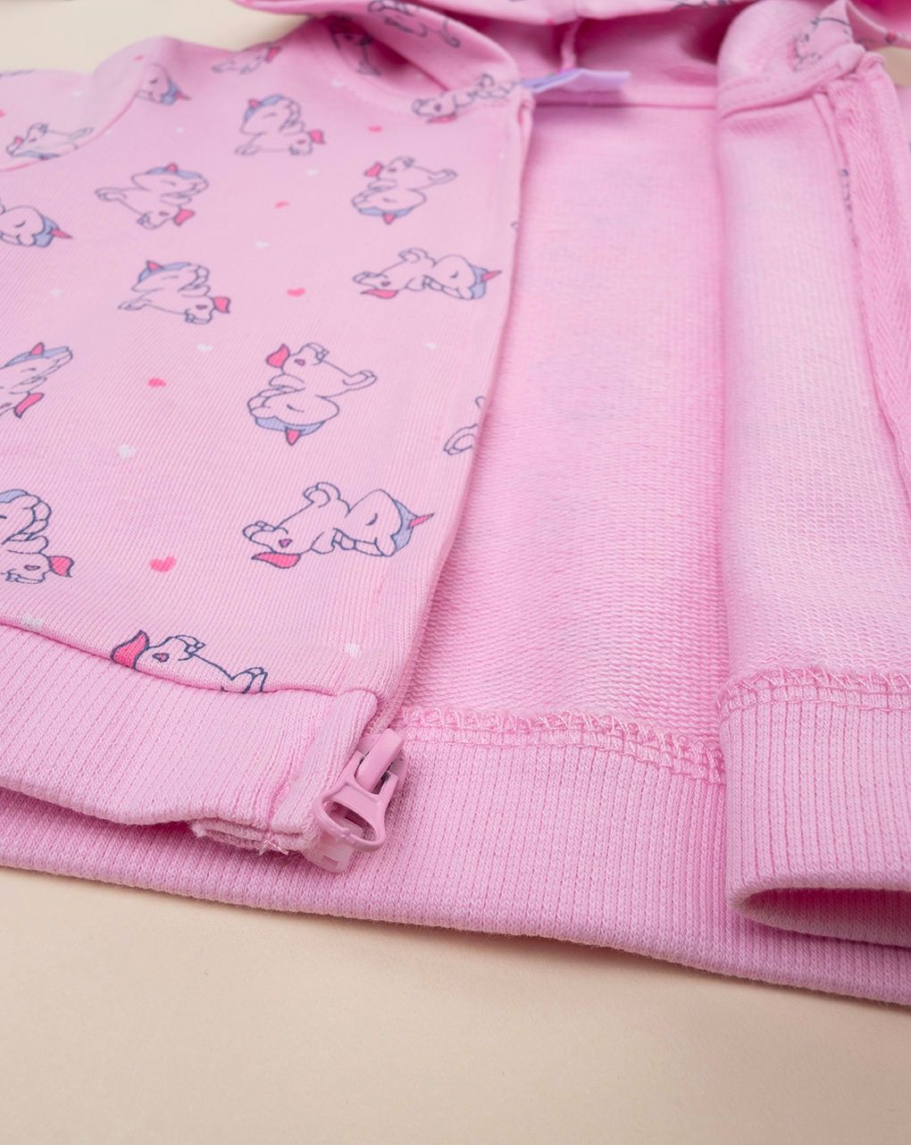 βρεφική ζακέτα ροζ με μονόκερους για κορίτσι - Prénatal