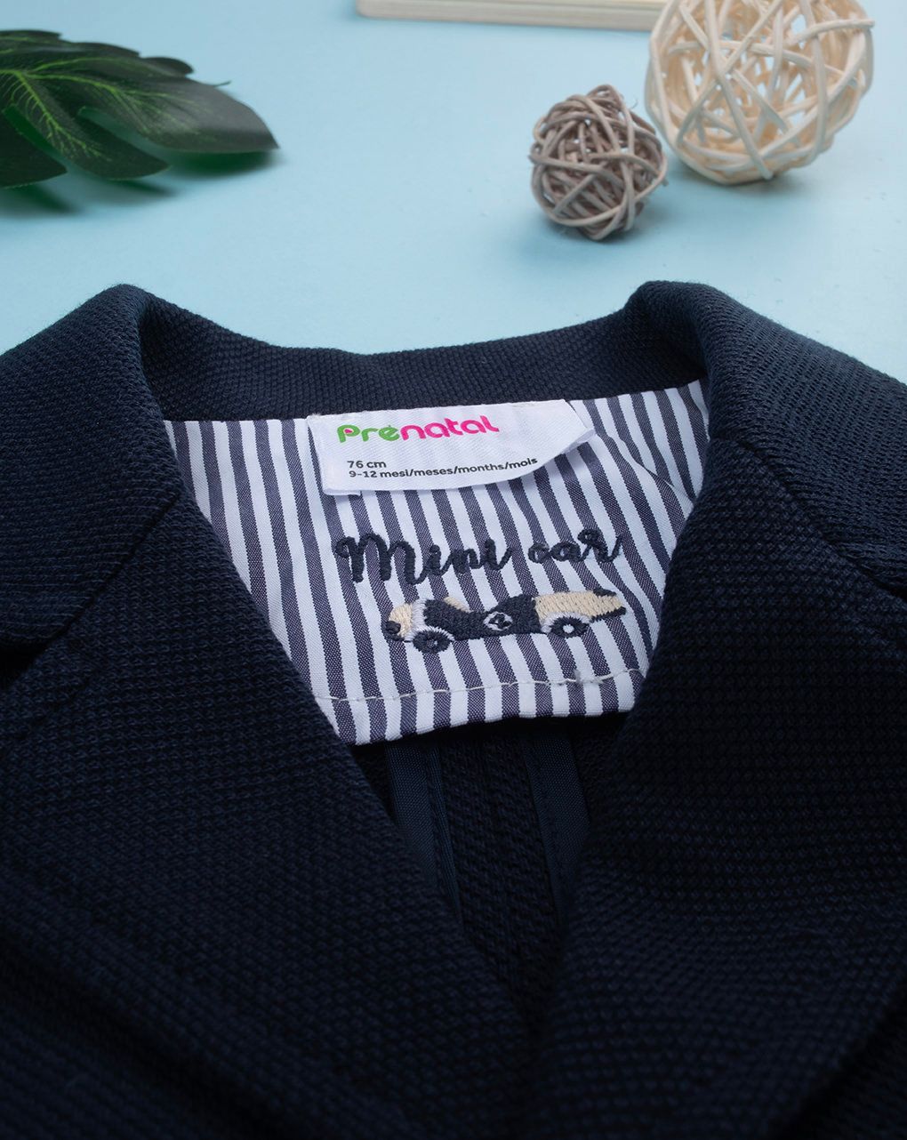 βρεφικό σακάκι πικέ μπλε mini car για αγόρι - Prénatal