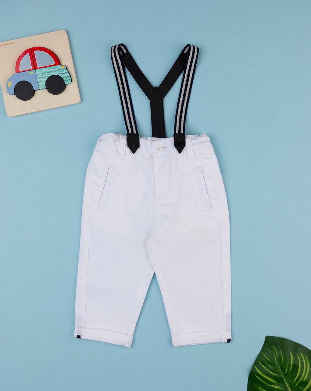βρεφικό παντελόνι twill λευκό elegant για αγόρι