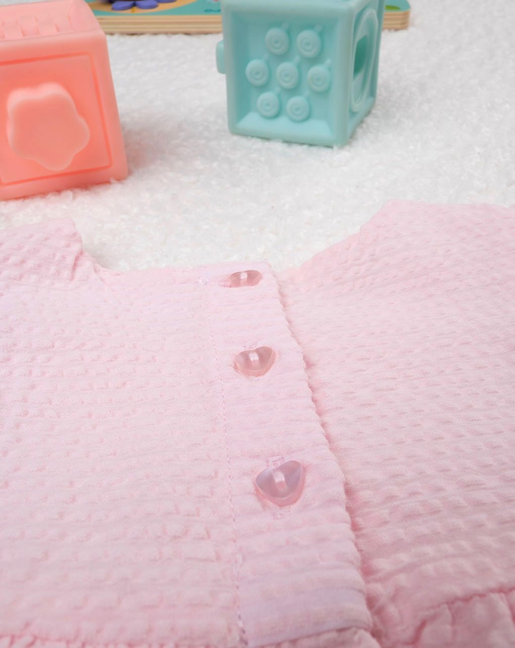 βρεφικό φόρεμα ροζ δαντέλα sangallo elegant για κορίτσι - Prénatal