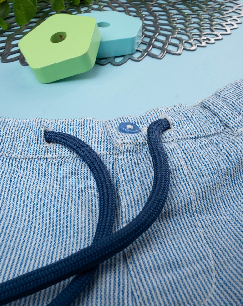 βρεφική βερμούδα ριγέ γαλάζιο/λευκό για αγόρι - Prénatal