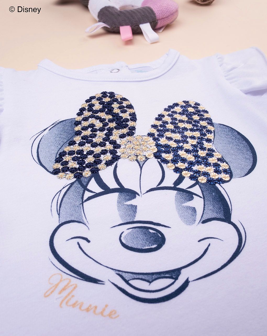 βρεφικό t-shirt λευκό με τη minnie elegant για κορίτσι - Prénatal