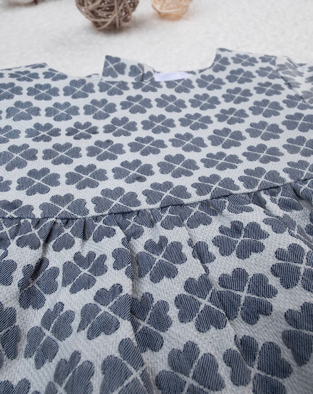 βρεφικό φόρεμα φλοράλ μπλε/λευκό elegant για κορίτσι - Prénatal