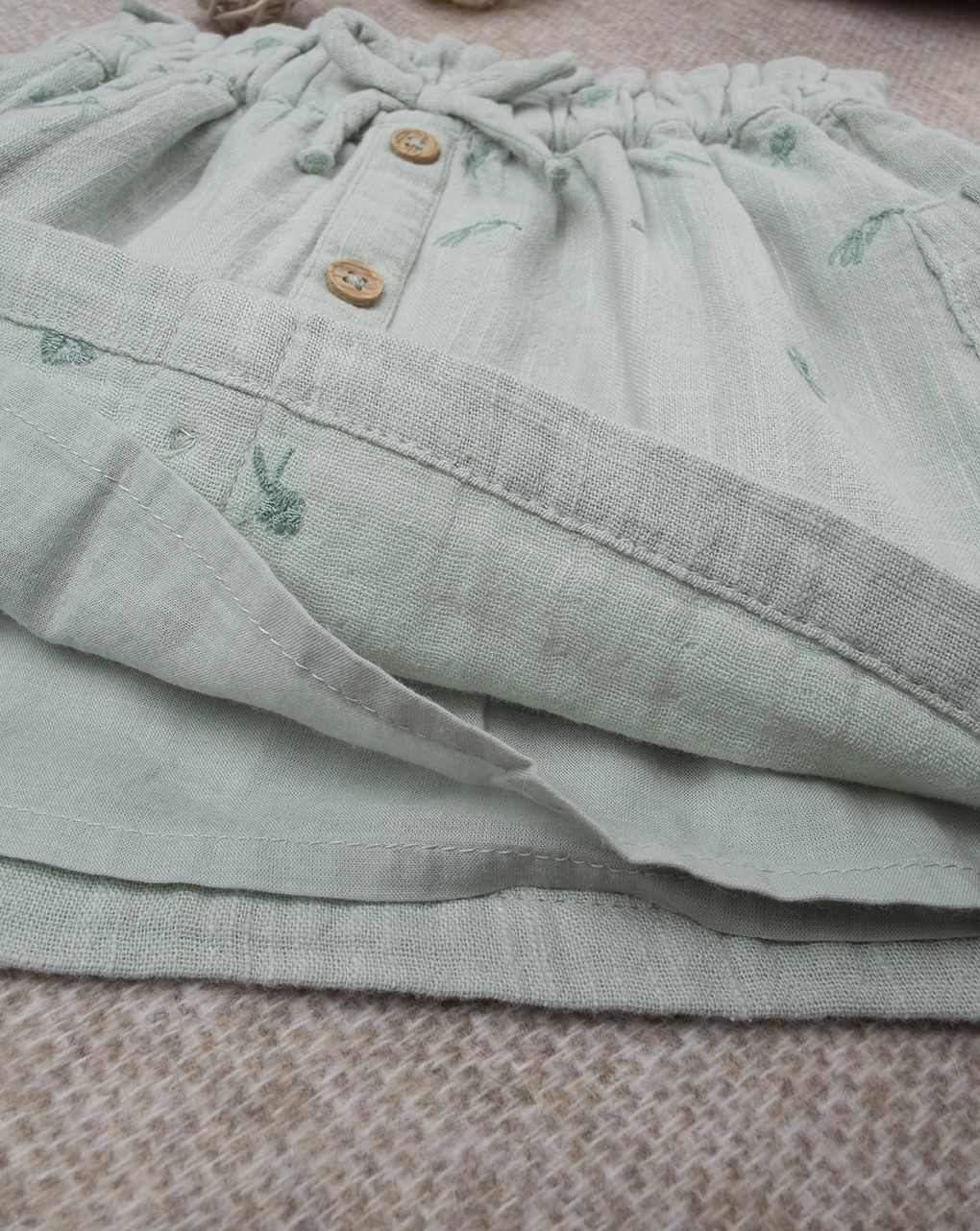 παιδική φούστα πράσινη φλοράλ για κορίτσι - Prénatal